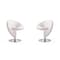 Manhattan Comfort Curl Swivel Accent Chair in Cream and Polished Chrome, PK2 2-AC040-CR - alternate 1